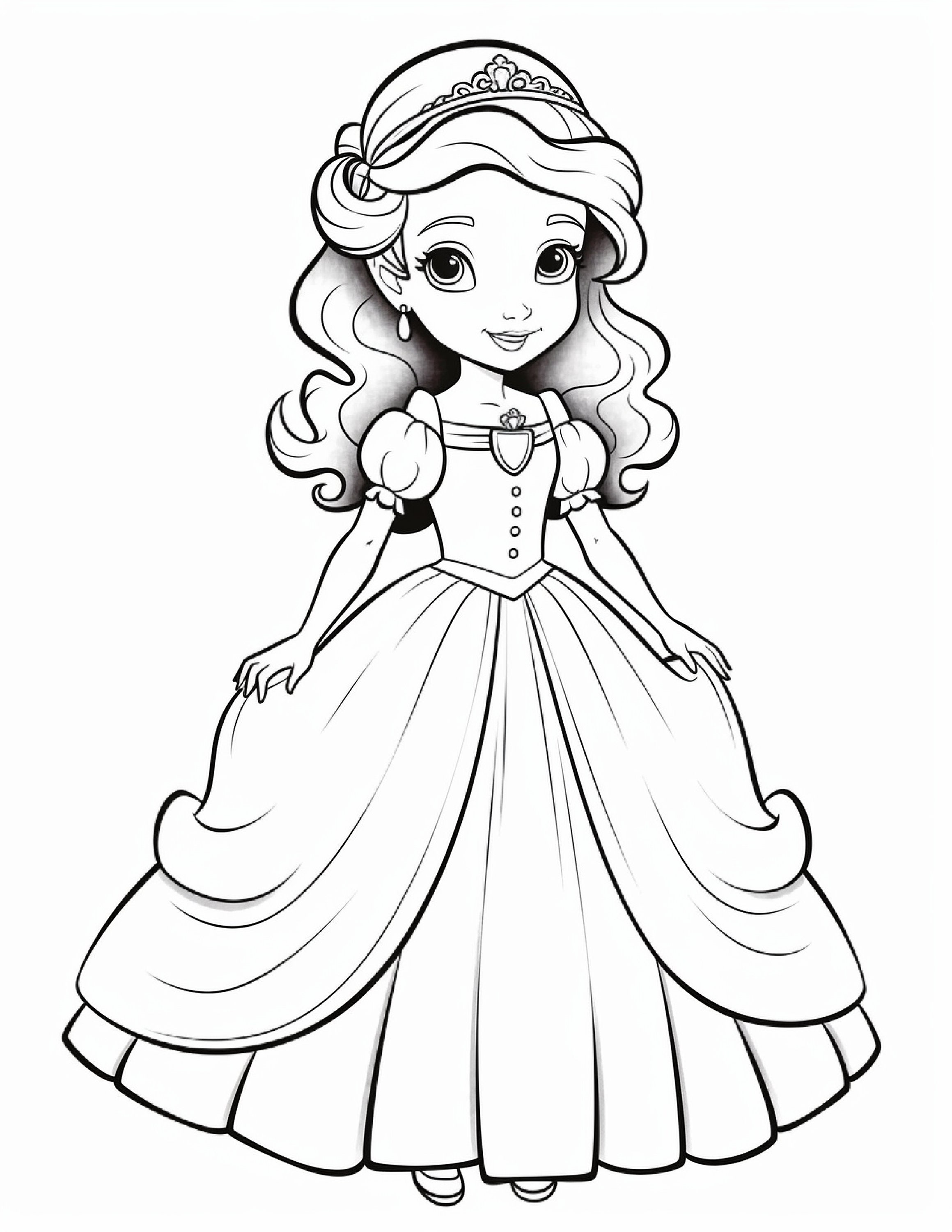 58 X Princesses Coloring Book, Lovely Images for Kids - Etsy