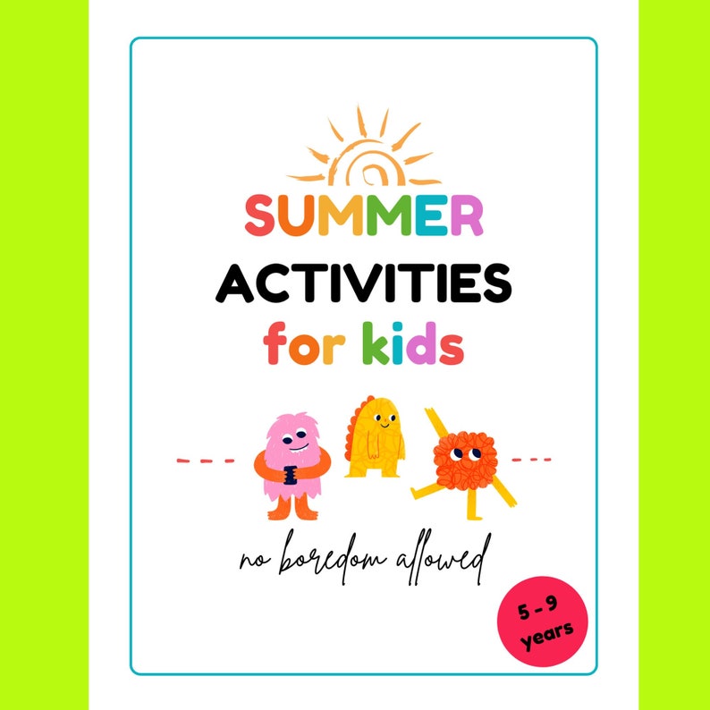 Summer Activity Book for Kids Ages 5-9: Engaging Games, Puzzles, and Crafts, Colorful, PDF, High Quality,8.5x11 in, 41 pages zdjęcie 1