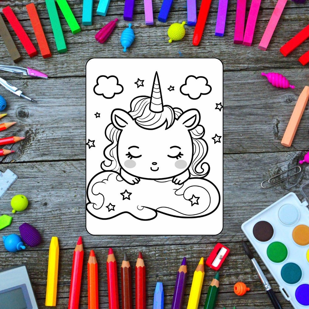Magical Unicorn Coloring Book for Kids Lovely Unicorns - Etsy