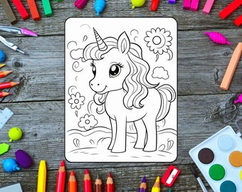 Advanced Magical Unicorn Coloring Book for Kids, For Older Kids, Lovely Design, Instant Downland, PDF File, For Kids 10-12