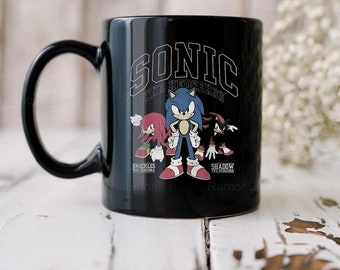 Personalised Sonic Mug Sonic the Hegdehog Tails Knuckles Shadow Adults Kids  Gift