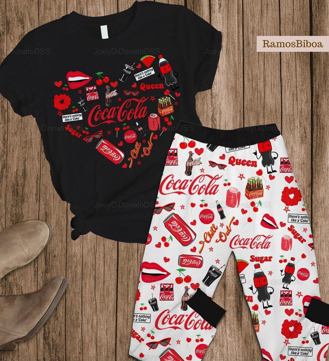 Christmas Coca Cola Pajamas Coca Cola Pj Set Coca Soda - Etsy