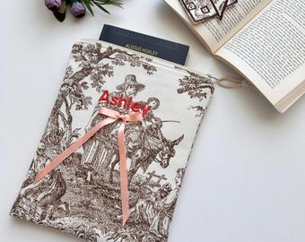 Handmade Custom Book Sleeve, Personalized Book Cover, Gift for Bookworms & Readers, Custom gift for readers, Embroidered Book Sleeve