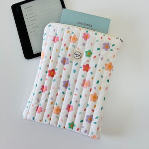 Lovely Flower Print Book Sleeve - Perfect Gift for Book Lovers - Padded Book Sleeve, Back to School or Christmas Gift