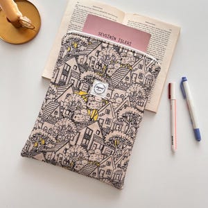Handmade Book Sleeve, Padded Book Sleeve, Back to School or Christmas Gift image 7