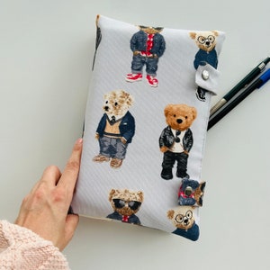 Charming Bear Pattern Book Organizer – Handmade Fabric Book Storage ...
