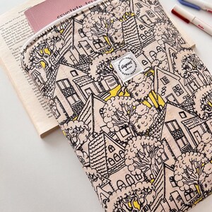 Handmade Book Sleeve, Padded Book Sleeve, Back to School or Christmas Gift image 9