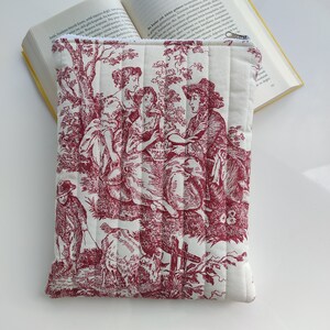 Pochette pour livre faite main, pochette pour livre rembourrée, pochette pour livre en toile de Jouy