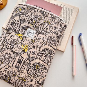 Handmade Book Sleeve, Padded Book Sleeve, Back to School or Christmas Gift image 8