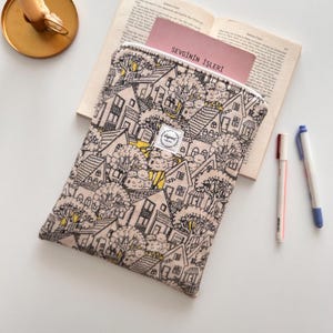 Handmade Book Sleeve, Padded Book Sleeve, Back to School or Christmas Gift image 5
