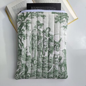 Pochette pour livre faite main, pochette pour livre rembourrée, pochette pour livre en toile de Jouy