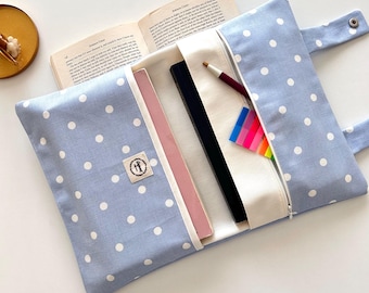 MAOFAED Book Sleeve For Book Lovers - Waterproof Book Pouch With Zipper & Front Pocket 9x11.8 Inches