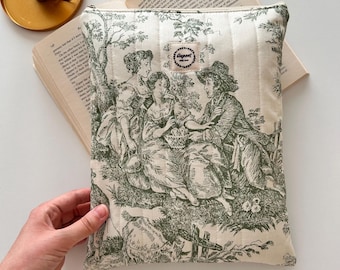 Custodia per libri fatta a mano, custodia imbottita, custodia in tela di canapa, regalo per il ritorno a scuola o per Natale