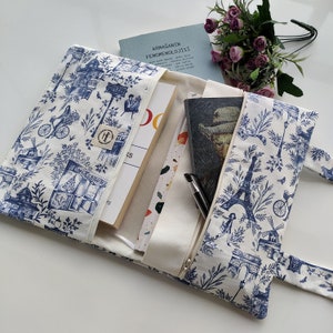 Emballage de livre fait main : présentez les symboles emblématiques de la France avec style, pochette de livre, sac de livre, sac à main, protège-livre, couverture de livre, pochette de livre