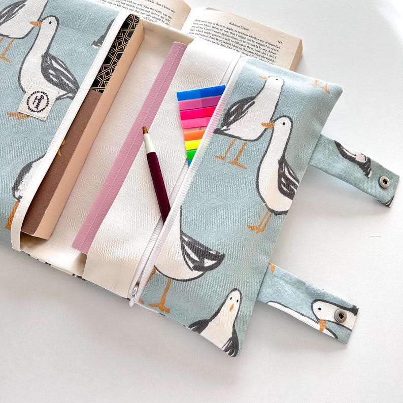 Book Tack Charming Blue Book Organizer With Seagull Pattern – Handmade and ...