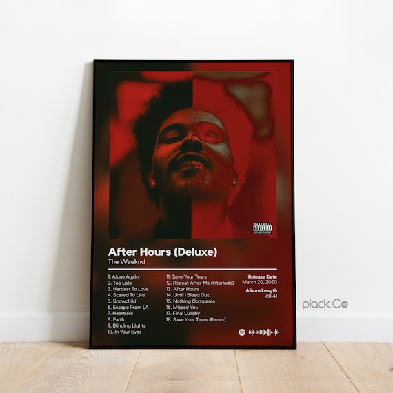 The Weeknd 'After Hours Tracklist' Poster