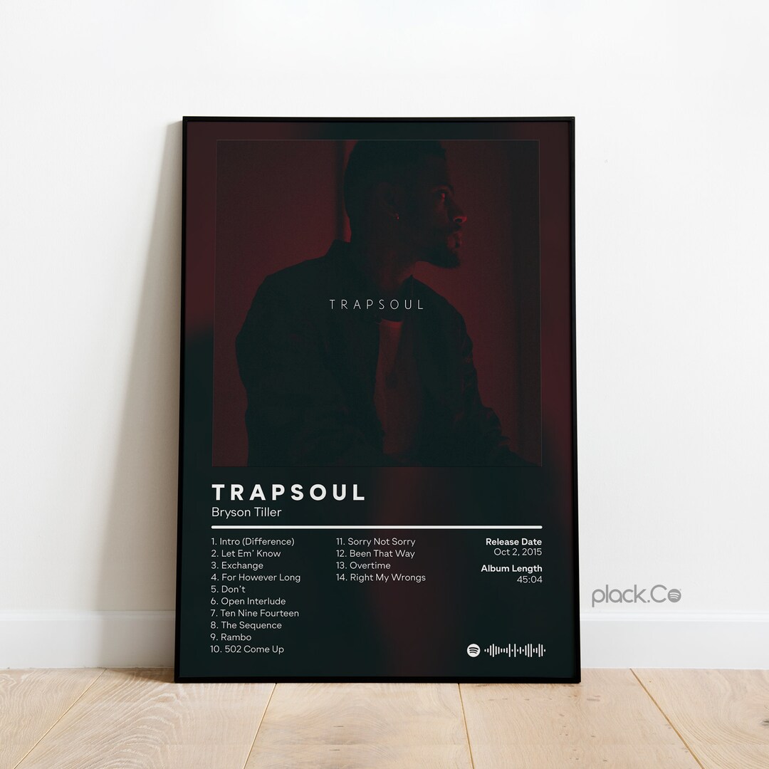 Bryson Tiller Trapsoul Custom Album Print Hip Hop Wall Etsy Hong Kong