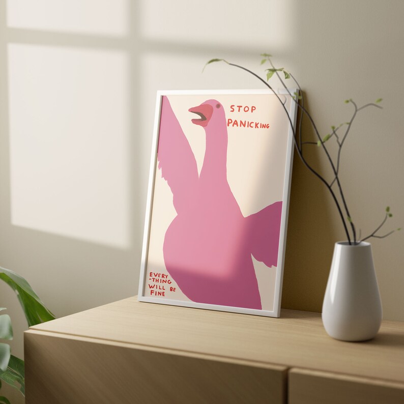 David Shrigley Print Stop Panicking 2021 Contemporary Art Home Wall