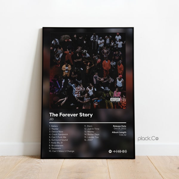 JID - The Forever Story - Custom Album Print - Hip Hop Wall Art - Personalized Album Cover - JID Rapper Poster - Custom Album - JID Print