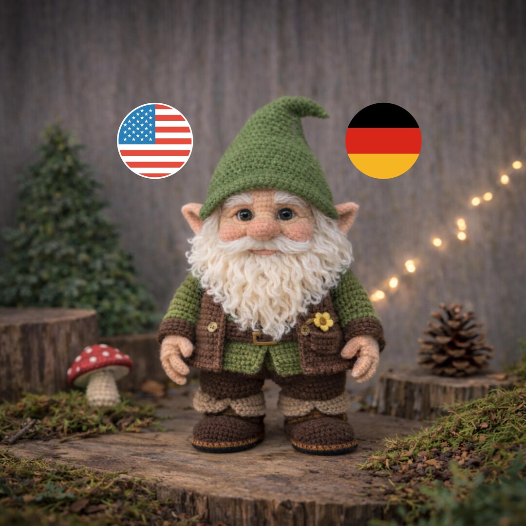 Forest Gnome Pattern PDF, Woodland Gnome Amigurumi, Crochet Bearded ...