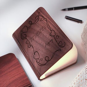 Regalo personalizzato per la festa della mamma, luce soffusa per gli occhi, regalo speciale per la nonna, lampada da comodino in legno con possibilità di incisione