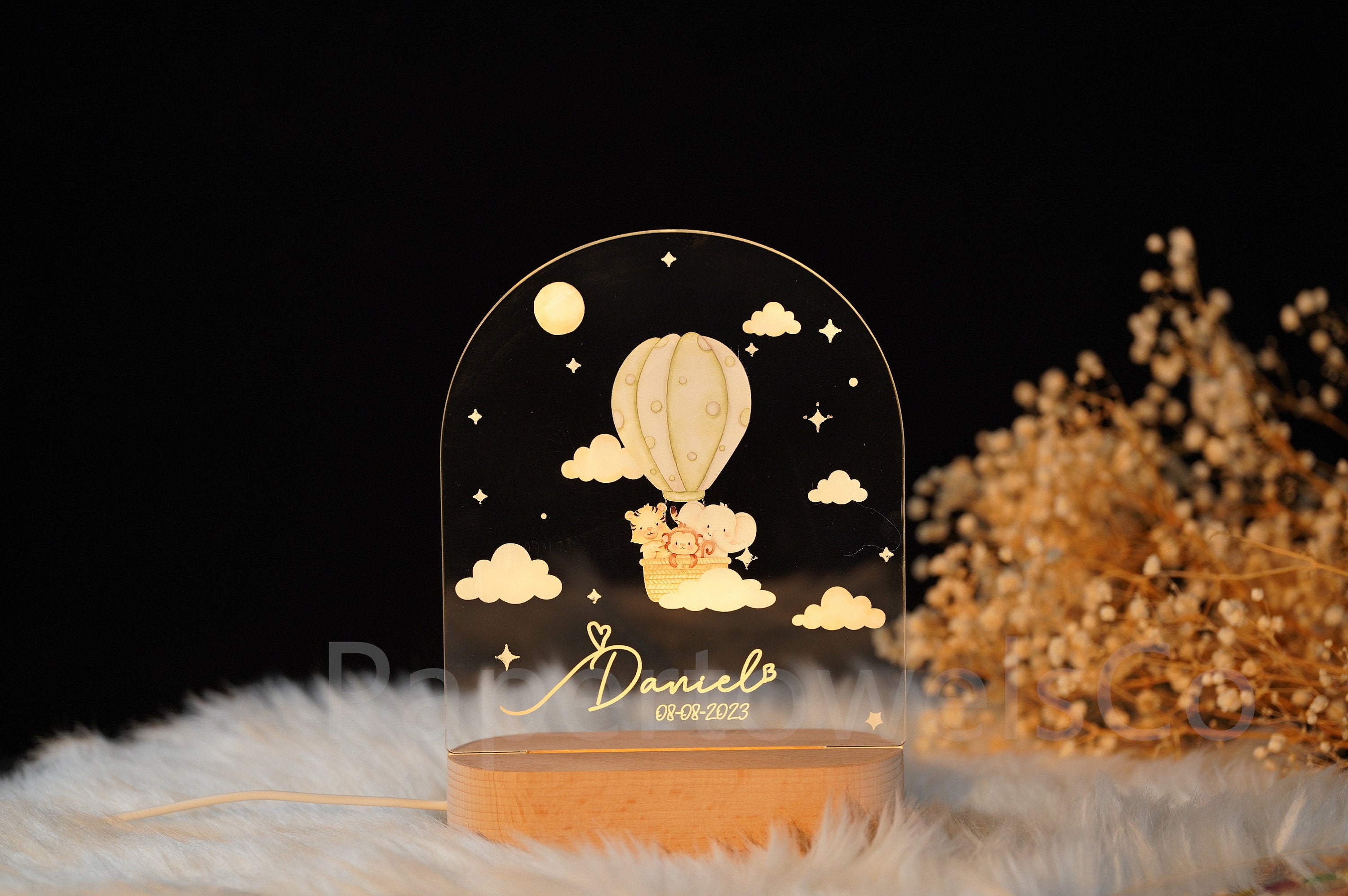 Personalised Night Lights, Baby Birth Gifts, Baby Night Lights , Birth