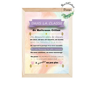 Póster para profesor - Póster de pared - Gracias - Marco - Fin de curso - Regalo - Personalizable