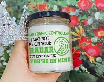 MEDROC Air Traffic Controller Candle 9oz UV Printed Soy Blend Wax For Clean Burning. Funny ATC Gifts For Women Men Air Traffic Control Day