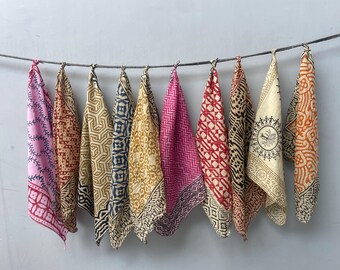 Set of 10 Handcrafted Bandana Scarves | Block Print Face & Neck Wrap