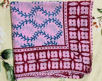 Eco-Friendly Indian Hand Block Printed Cotton Scarf - Boho Style | Personalized Gifts, Personalized Blanket, Personalized Prints