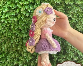 Poupée princesse | Poupée princesse Amigurumi | Inspiré de la poupée princesse au crochet | Poupée princesse faite main | Peluche pour poupée inspirée de Ranpuzel