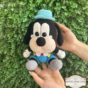 DogGoofy Handmade häkeln Amigurumi - klassische Cartoon Charakter Plüschtier Sammlerstück | Handgemachtes Amigurumi Spielzeug | Nettes Geek Geschenk