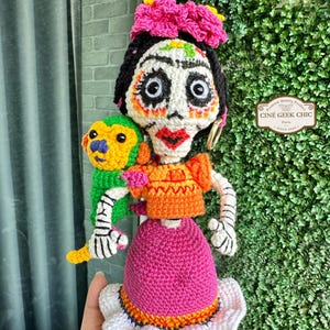 Frida-Kahlo Coco-movie Inspired Crochet Doll | Handmade Cultural Icon Plush | Artist Amigurumi| Feminist Doll | Fanmade Mexican Art Gift