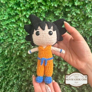 Goku-Inspired Crochet Doll | Handmade Son-Goku Plush | Classic Anime Amigurumi | Kid Goku-inspired Gift | Dragon Ball Fan Collectible