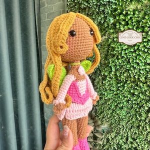 Flora-Winx-Club-inspired Crochet | Fairy Doll Chibi | Winx-Plush Amigurumi | Magical Girl Plush – Winx-Inspired Dolls| Winx-figurine |