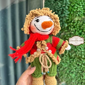 Big Snowman Crochet Doll | Frosty the Snowman Inspired Plush | Handmade Winter Amigurumi | Holiday Decor | Christmas Gift Toy