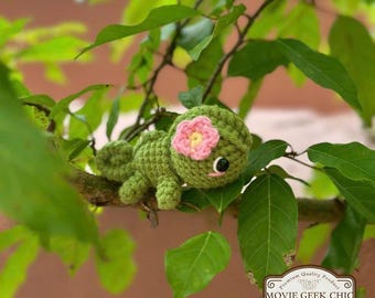 Chameleon Plush Crochet | Pascal inspired Chamelon Toy | Green Lizard Amigurumi |  Handmade Chameleon Gift | Cute Reptile plush