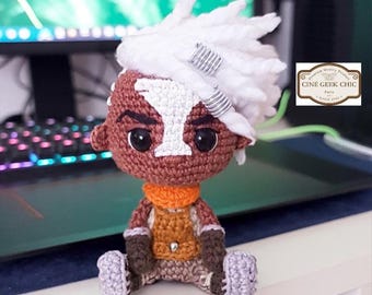 Ekko -Inspired Doll Crochet | Fanmade Arcane-Plush Amigurumi | Time-Themed Punk Hero | Handmade Yarn Doll for Animation & Gamer Fans