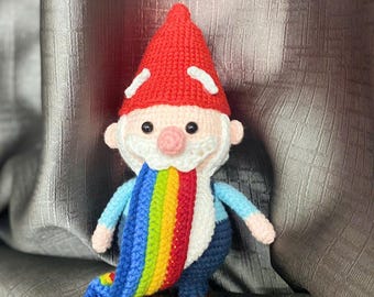 Puking-Gnome inspired Doll Crochet Handmade | GravityFalls Amigurumi Plush | Funny Cartoon Character Plush | Crochet Gift | Collectible Toy