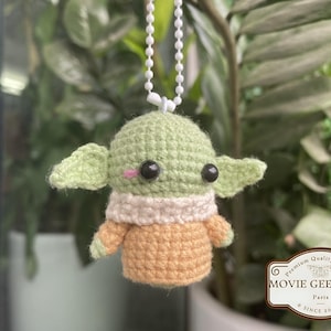 Baby Yoda Handmade Crochet Amigurumi Doll | Cute Grogu Plush | Star Wars Inspired Soft Toy | Baby Alien Stuffed Doll| Geek Gift
