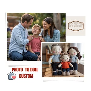 Custom Doll from Photo Crochet | Personalized Father&#39;s Day Gift | Handmade Mini Me Amigurumi | Custom Portrait Plush Keepsake | Family Gift