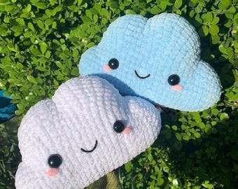 Cute Cloud Handmade Crochet Plushies | Amigurumi Cloud Soft Toy | Kawaii Cloud Nursery Decor | Baby Shower Gift | Cozy Cloud Little Pillow