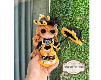 Navia-Inspired Crochet Doll | Fanmade Genshin-Impact Plush | Handmade Geo-Character Amigurumi | Elegant Game Girl Doll | Gamer Gift