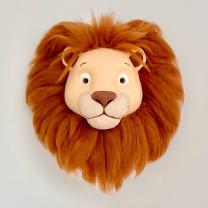 Lion King Nursery Wall Decor – Handmade Lion Head Wall Mount – Safari Lion Face Wall Hanging for Baby Room
