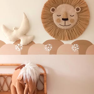 Gehaakte Leeuwenkop Wanddecoratie – Safari Kinderkamer Decor – Handgemaakte Leeuw voor aan de Muur