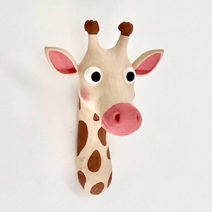 Giraffe Head Wall Mount Decor – Jungle Nursery Wall Art – Giraffe Head Wall Hanging – Safari Animal Room Mount