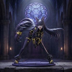 Vargflicka Therianthrope | Shadow Fang Huntress | Elite Beast Assassin | Mörk fantasi-displaystaty | STL 3D-utskriftsfiler