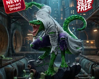 Savage Sewer Reptile Beast Figure | Mutant Lizard Brute Statue | Creature Display Model | STL 3D PRINT Files