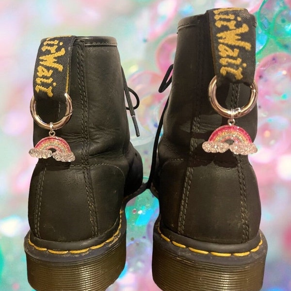 Bijoux pour Dr. Martens Arc en ciel, Charm à Chaussures, Clips à languettes kawaii , bijoux à paillettes