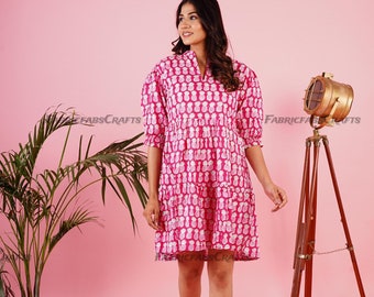 Block print dress, women dress, Cotton dress Summer dress women, floral dress women, boho dress, Beach dress, Vacation dress, Bohemian Dress